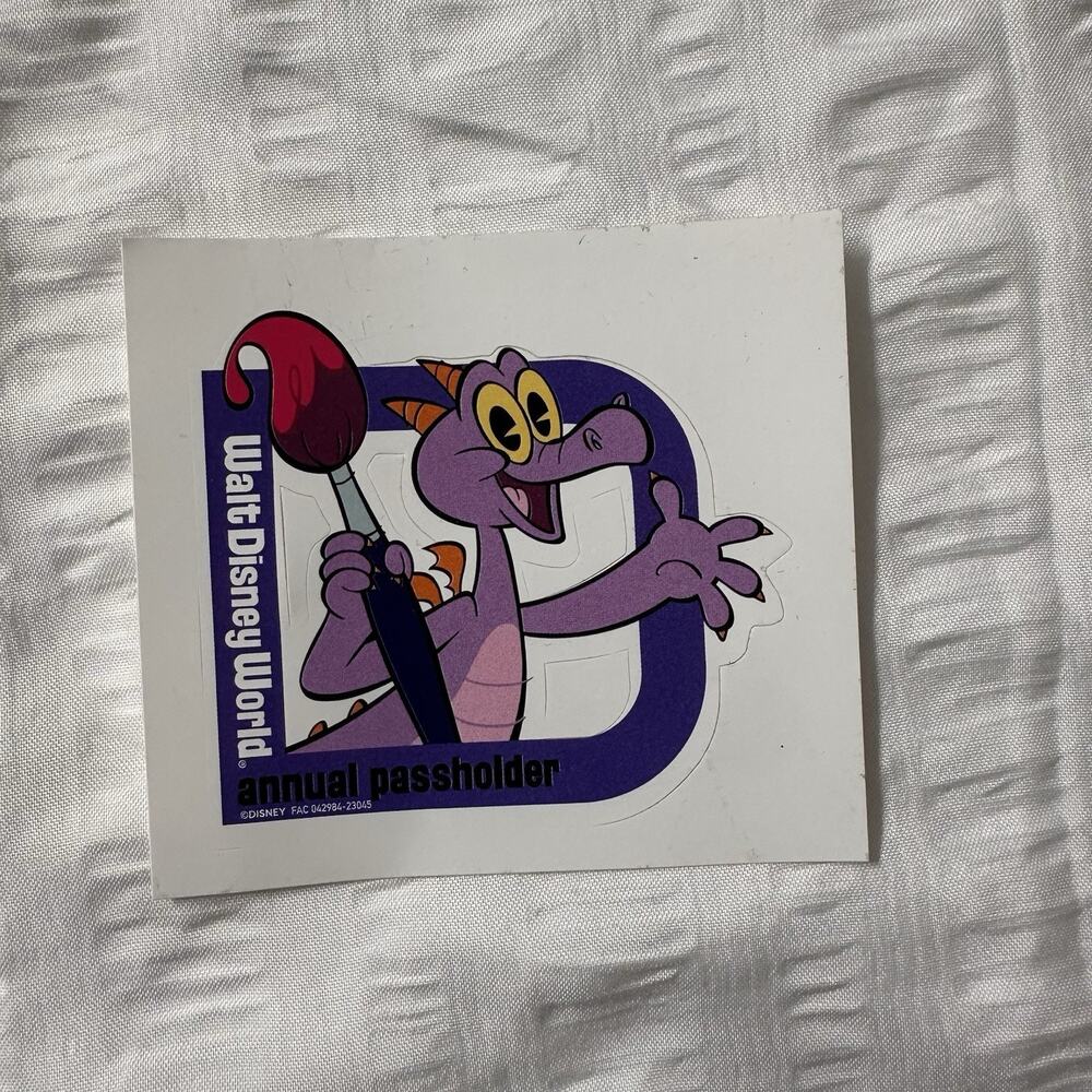 Walt Disney World Annual Passholder Figment Sticker Decal Rare